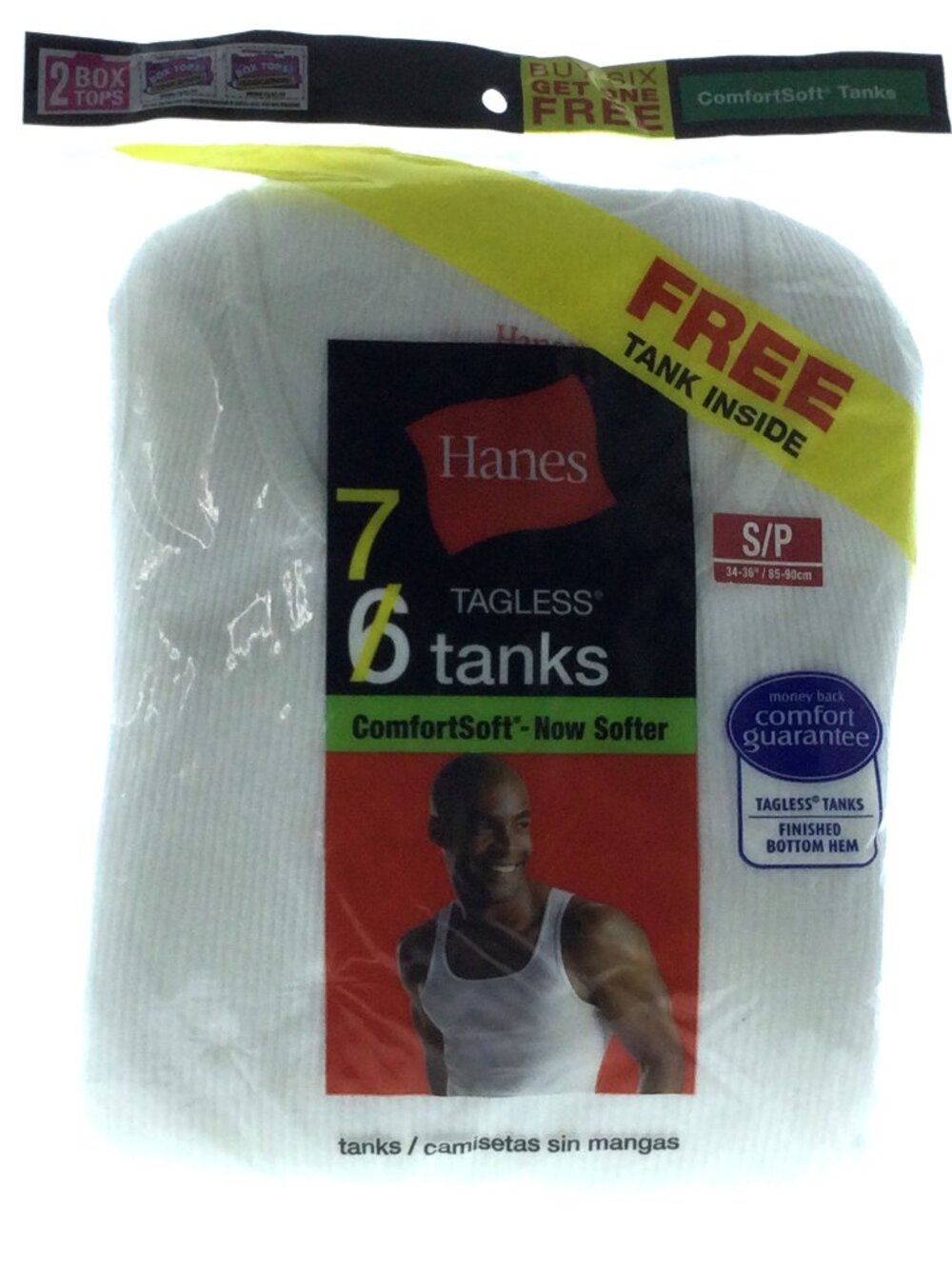New Hanes 7 Tagless Tanks S/P 34-36 Inches